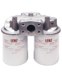 Lenz Spin-On Filter Assembly - Double: 10 Micron,150 PSI, 100 GPM, 15 PSI Bypass
